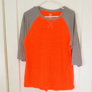 Athletic Works Relaxed Raglan Pink and Gray 3/4 Sleeve Tee